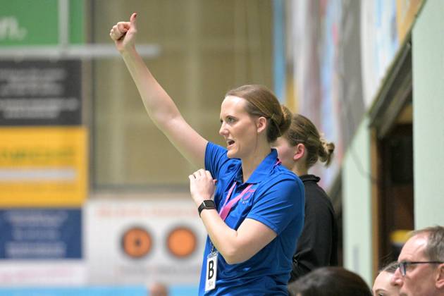 Miriam Hirsch (TusSies Metzingen, Trainerin) Jubelt TusSies Metzingen vs. Buxtehuder SV, Handball, HBF, 13.Ligaspieltag, Saison 2024 2025, 18.01.2025 TusSies Metzingen vs. Buxtehuder SV, Handball, HBF, 13.Ligaspieltag, Saison 2024 2025, 18.01.2025 Metzingen Copyright: xEibner-Pressefotox EP_TBR