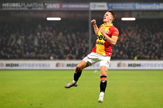 DEVENTER - Mathis Suray of Go Ahead Eagles celebrates the 1-0 during the KNVB Beker match between Go Ahead Eagles and VV Noordwijk (am) at De Adelaarshorst on Feb. 5, 2025 in Deventer, Netherlands. ANP TOTO KNVB CUP Quarter Final 2024 25 xVIxANPxSportx xxANPxIVx 519209765 originalFilename: 519209765