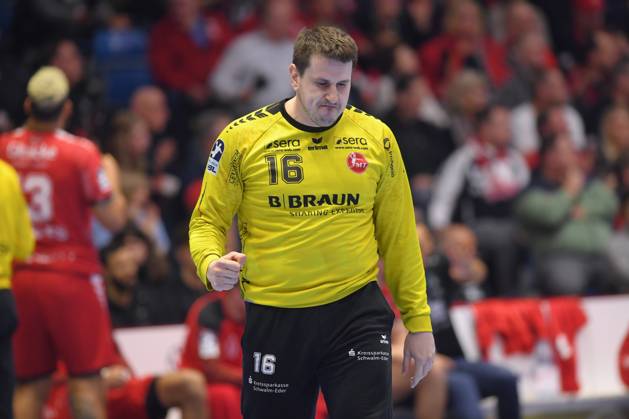 Jubel bei Nebojsa Simic (Torwart MT Melsungen 16) , GER, MT Melsungen - Frisch Auf Goeppingen, Handball, 1. Bundesliga, 18. Spieltag, Saison 2024 2025, 08.02.2025, GER, MT Melsungen - Frisch Auf Goeppingen, Handball, 1. Bundesliga, 18. Spieltag, Saison 2024 2025, 08.02.2025 Kassel Copyright: xEibner-Pressefotox xRolandxSippelx EP_RSL