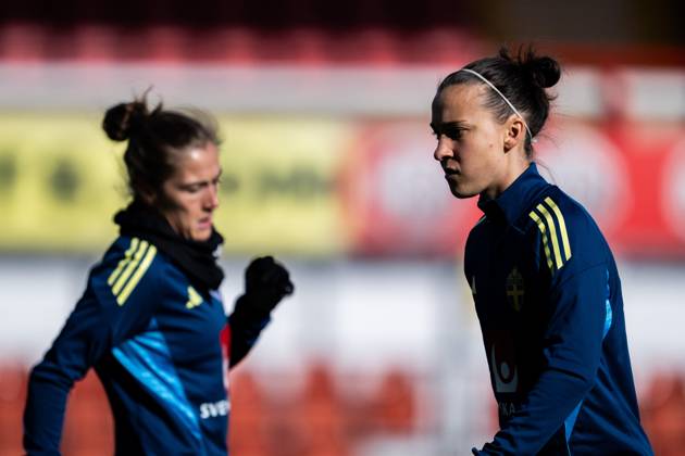250224 Julia Zigiotti Olme of the Swedish women s national football team at a training session on February 24, 2025 in Wrexham. Photo: Mathias Bergeld BILDBYRAN kod MB MB1090 fotboll football soccer fotball nations league uefa womens nations league träning practice training sverige sweden dam bbeng Copyright: MATHIASxBERGELD BB250224MB026