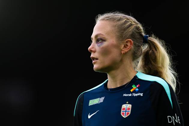 250224 Guro Bergsvand of the Norwegian women s national football team during a training session on February 24, 2025 in Stavanger. Photo: Vegard Grott BILDBYRAN kod VG VG0717 bbeng fotboll football soccer fotball norge norway women dam nations league träning practice training trening Copyright: VEGARDxGRoTT BB250224VG016