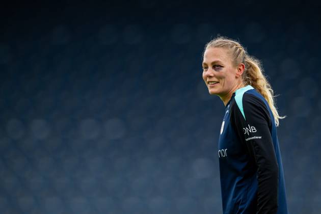 250224 Guro Bergsvand of the Norwegian women s national football team during a training session on February 24, 2025 in Stavanger. Photo: Vegard Grott BILDBYRAN kod VG VG0717 bbeng fotboll football soccer fotball norge norway women dam nations league träning practice training trening Copyright: VEGARDxGRoTT BB250224VG027