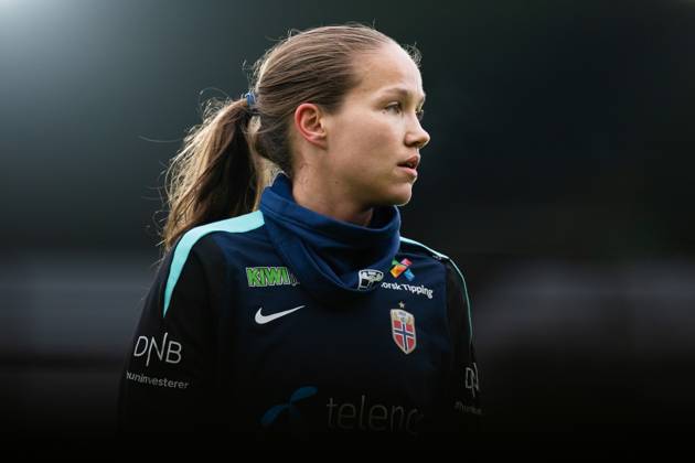 250224 Guro Reiten of the Norwegian women s national football team during a training session on February 24, 2025 in Stavanger. Photo: Vegard Grott BILDBYRAN kod VG VG0717 bbeng fotboll football soccer fotball norge norway women dam nations league träning practice training trening Copyright: VEGARDxGRoTT BB250224VG063