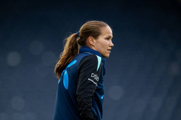 250224 Guro Reiten of the Norwegian women s national football team during a training session on February 24, 2025 in Stavanger. Photo: Vegard Grott BILDBYRAN kod VG VG0717 bbeng fotboll football soccer fotball norge norway women dam nations league träning practice training trening Copyright: VEGARDxGRoTT BB250224VG064