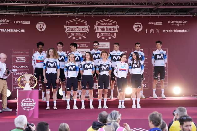 MOVISTAR TEAM during the team presentation of the Strade Bianche e Strade Bianche Women cycling race in Siena, Friday, Italy - Friday, March 7 2025. - cycling. Copyright: xFabioxFerrari LaPressex