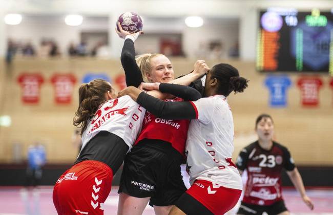 HANDBALL FRAUEN 1. BUNDESLIGA 19. SPIELTAG THC - HB LUDWIGSBURG ** NUR FÜR REDAKTIONELLE ZWECKE ** EDITORIAL USE ONLY **<p>15 03 2025-Bad Langensalza: Handball Frauen 1. Bundesliga Frauen Saison 2024-2025 Salzhalle 19. Spieltag Thüringer HC - HB Ludwigsburg im Foto: Johanna Reichert 29 (Thüringer HC) im Zweikampf mit Kaba Gassama Cissokho 4 (HB Ludwigsburg) und Guro Nestaker 33 (HB Ludwigsburg) ( Deutschland Thueringen Bad Langensalza Copyright: SaschaxFromm