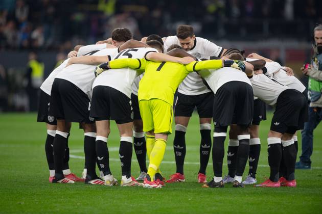 Deutschland Mannschaftskreis, Motivation, Verschwoerung, Fussball UEFA Nations League Viertelfinale, Round of 8, Deutschland (GER) - Italien (ITA) am 23.03.2024 im Signal Iduna Park Dortmund,
