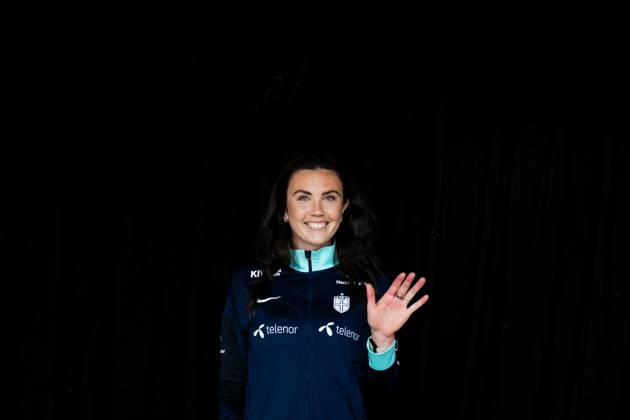 250403 Ingrid Syrstad Engen of the Norwegian women s national football team after a press conference, PK, Pressekonferenz on April 3, 2025 in Reykjavik. Photo: Vegard Grott BILDBYRAN kod VG VG0741 bbeng fotboll football soccer fotball norge norway women dam nations league press conference pressekonferanse Copyright: VEGARDxGRoTT BB250403VG030