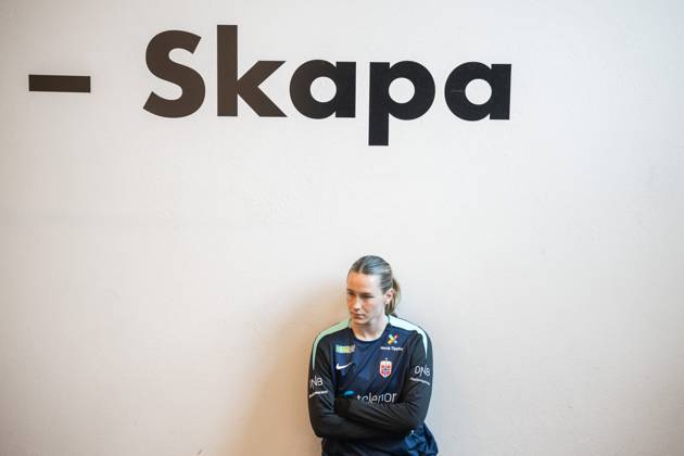 250403 Elisabeth Terland of the Norwegian women s national football team during an indoor gym session on April 3, 2025 in Reykjavik. Photo: Vegard Grott BILDBYRAN kod VG VG0742 bbeng fotboll football soccer fotball norge norway women dam nations league träning practice training trening gym Copyright: VEGARDxGRoTT BB250403VG044