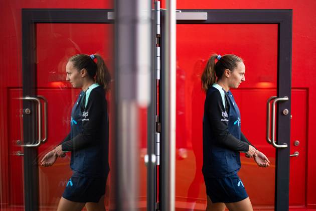 250407 Marit Bratberg Lund of the Norwegian women s national football team ahead of a training session on April 7, 2025 in Oslo. Photo: Vegard Grott BILDBYRAN kod VG VG0746 bbeng fotboll football soccer fotball norge norway women dam nations league träning practice training trening Copyright: VEGARDxGRoTT BB250407VG030