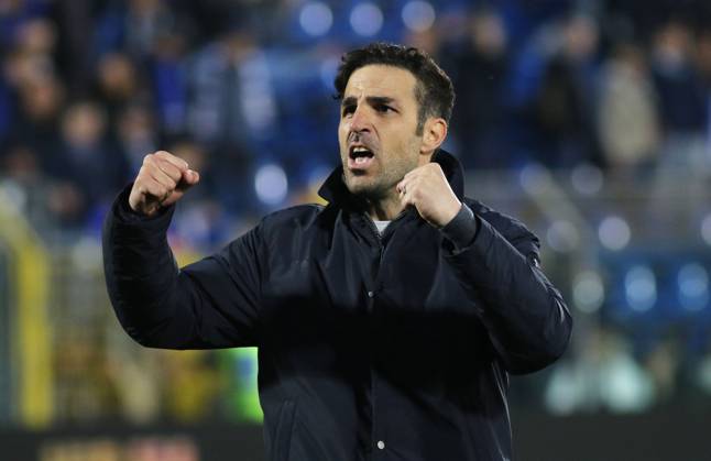 Foto IPP Albano Angilletta Como 13 04 2025 Calcio Campionato di serie A 2024 2025 Como - Torino nella foto: Cesc Fabregas esulta Italy Photo Press World Copyright italy ITALY Copyright: xR4924_italyphotopressx