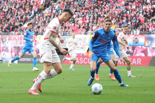 19.04.2025, xgox, Fussball 1. Bundesliga, RB Leipzig - Holstein Kiel emspor, v.l. Benjamin Sesko (Leipzig, 30) (DFL DFB REGULATIONS PROHIBIT ANY USE OF PHOTOGRAPHS as IMAGE SEQUENCES and or QUASI-VIDEO) Leipzig