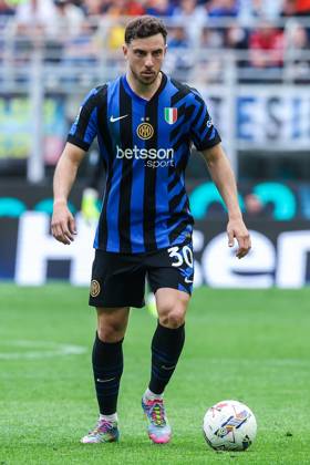 Carlos Augusto of FC Internazionale seen in action during Serie A 2024 25 football match between FC Internazionale and AS Roma at San Siro Stadium Milan Italy on 27 April 2025. Milan Stadio Giuseppe Meazza Milan Italy Copyright: xEPhotopressx SP24-1184-187