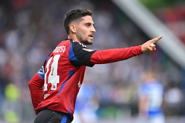 Fussball I Herren I Saison 2024-2025 I 2. Bundesliga I 32. Spieltag I SV Darmstadt 98 - Hamburger SV I 03.05.2025 Ludovit Reis (14, Hamburger SV) Torjubel zum 0:1 Darmstadt Böllenfalltor Hessen Deutschland Copyright: xLobeca MaraxWolfx