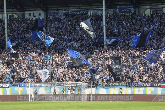 Fanblock SV Waldhof Mannheim , Fussball, 3.Liga, 37.Spieltag, 2024 2025, SV Waldhof Mannheim vs. Dynamo Dresden, 10.05.2025, Carl-Benz-Stadion, Mannheim, Deutschland DFB REGULATIONS PROHIBIT ANY USE OF PHOTOGRAPHS AS IMAGE SEQUENCES AND OR QUASI-VIDEO. Mannheim Carl-Benz-Stadion Baden-Württemberg Deutschland Copyright: xGrantxHubbsx