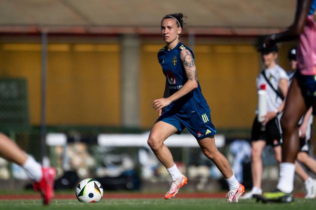 250526 Julia Zigiotti Olme of the Swedish women™s national football team during a training session on May 26, 2025 in Fidenza. Photo: Ludvig Thunman BILDBYRAN kod LT LT0701 fotboll football soccer fotball träning practice training sverige sweden dam bbeng Copyright: LUDVIGxTHUNMAN BB250526LT029