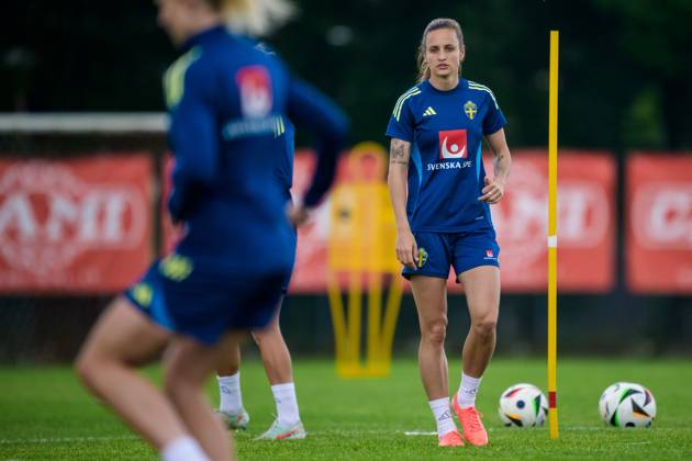 250527 Nathalie Björn of the Swedish women™s national football team during a training session on May 27, 2025 in Fidenza. Photo: Ludvig Thunman BILDBYRAN kod LT LT0702 fotboll football soccer fotball sverige sweden dam bbeng Copyright: LUDVIGxTHUNMAN BB250527LT050