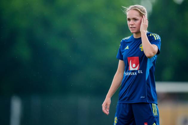 250527 Hanna Lundkvist of the Swedish women™s national football team during a training session on May 27, 2025 in Fidenza. Photo: Ludvig Thunman BILDBYRAN kod LT LT0702 fotboll football soccer fotball sverige sweden dam bbeng Copyright: LUDVIGxTHUNMAN BB250527LT062