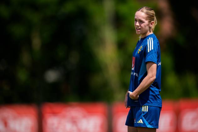 250528 Hanna Lundkvist of the Swedish women™s national football team during a training session on May 28, 2025 in Fidenza. Photo: Ludvig Thunman BILDBYRAN kod LT LT0703 fotboll football soccer fotball träning practice training sverige sweden dam bbeng Copyright: LUDVIGxTHUNMAN BB250528LT010
