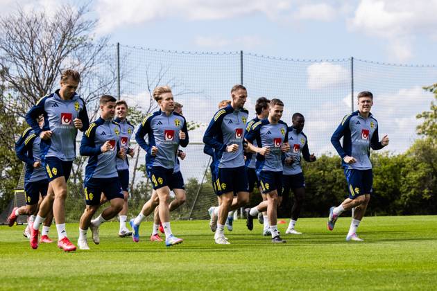 250528 Players of the Swedish men s national football team during a training session on May 28, 2025 in Stockholm. Photo: Kenta Jönsson BILDBYRAN COP 210 KJ0245 fotboll football soccer fotball landskamp träning practice training sverige sweden sverige a bbeng Copyright: KENTAxJÖNSSON BB250528KJ025