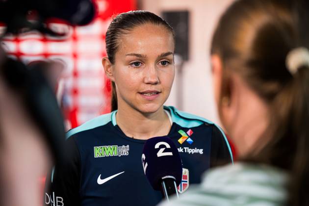 250602 Guro Reiten of the Norwegian women s national football team during a press conference, PK, Pressekonferenz on June 2, 2025 in Sion. Photo: Marius Simensen BILDBYRAN COP 238 bbeng dam football fotball fotboll norge norway press conference pressekonferanse soccer uefa women s nations league Copyright: MARIUSxSIMENSEN BB250602BB351