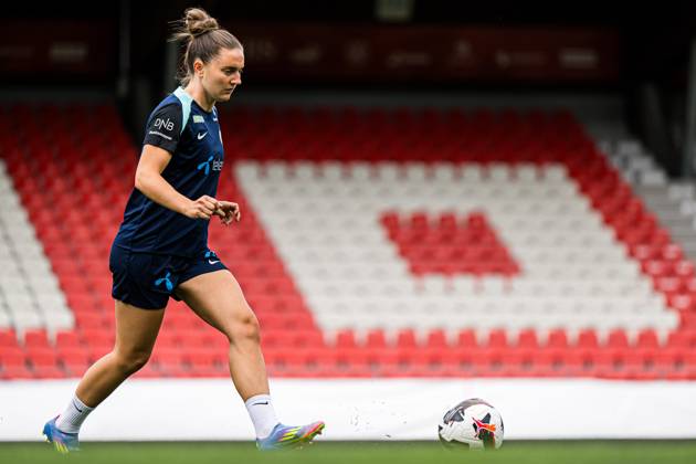 250602 Vilde Boe Risa of the Norwegian women s national football team during a training session on June 2, 2025 in Sion. Photo: Marius Simensen BILDBYRAN COP 238 bbeng dam football fotball fotboll norge norway practice soccer training trening träning uefa women s nations league Copyright: MARIUSxSIMENSEN BB250602BB452