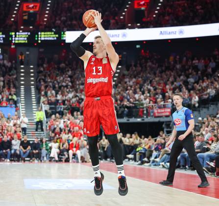 Andreas Obst (FC Bayern Basketball, 13), GER, FC Bayern Basketball vs. MLP Academics Heidelberg, Basketball, easycredit Basketball Bundesliga, BBL, Playoffs, Halbfinale, Saison 2024 2025, 07.06.2025, GER, FC Bayern Basketball vs. MLP Academics Heidelberg, Basketball, easycredit Basketball Bundesliga, BBL, Playoffs, Halbfinale, Saison 2024 2025, 07.06.2025 Muenchen Copyright: xEibner-Pressefoto JennixMaulx EP_JML