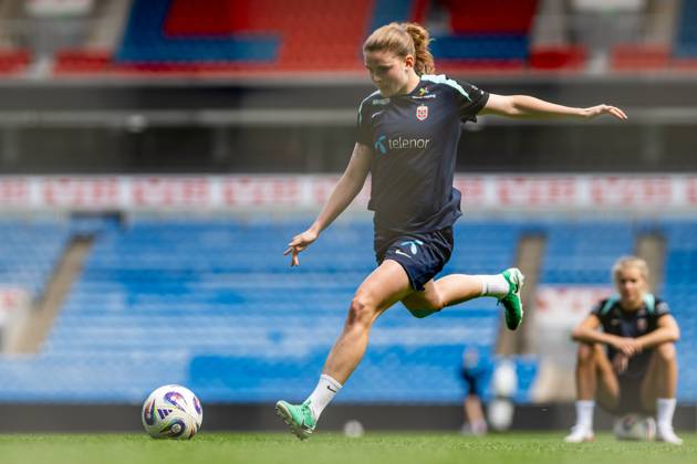 250623 Signe Gaupset of the Norwegian women s national football team during a training session on June 23, 2025 in Oslo. Photo: Vegard Grott BILDBYRAN kod VG VG0769 bbeng fotboll football soccer fotball norge norway women dam träning practice training trening pre-camp precamp Copyright: VEGARDxGRoTT BB250623VG012