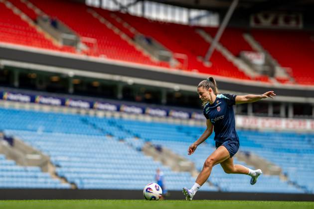 250623 Vilde Boe Risa of the Norwegian women s national football team during a training session on June 23, 2025 in Oslo. Photo: Vegard Grott BILDBYRAN kod VG VG0769 bbeng fotboll football soccer fotball norge norway women dam träning practice training trening pre-camp precamp Copyright: VEGARDxGRoTT BB250623VG018