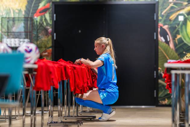 250623 Goalkeeper Selma Panengstuen of the Norwegian women™s national football team during a media day ahead of the UEFA Women s Euro on June 23, 2025 in Oslo. Photo: Vegard Grott BILDBYRAN kod VG VG0771 bbeng fotboll football soccer fotball norge norway women dam pre-camp precamp media day mediedag UEFA EURO, EM, Europameisterschaft,Fussball em kvinner em 2025 preview Copyright: VEGARDxGRoTT BB250623VG064