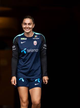 250624 Vilde Boe Risa of the Norwegian women s national football team ahead of a training session on June 24, 2025 in Oslo. Photo: Vegard Grott BILDBYRAN kod VG VG0772 bbeng fotboll football soccer fotball norge norway women dam träning practice training trening pre-camp precamp Copyright: VEGARDxGRoTT BB250624VG002