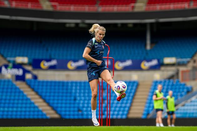 250624 Ada Hegerberg of the Norwegian women s national football team during a training session on June 24, 2025 in Oslo. Photo: Vegard Grott BILDBYRAN kod VG VG0772 bbeng fotboll football soccer fotball norge norway women dam träning practice training trening pre-camp precamp Copyright: VEGARDxGRoTT BB250624VG020