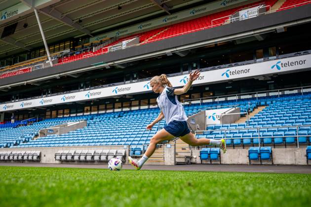 250624 Justine Kielland of the Norwegian women s national football team during a training session on June 24, 2025 in Oslo. Photo: Vegard Grott BILDBYRAN kod VG VG0772 bbeng fotboll football soccer fotball norge norway women dam träning practice training trening pre-camp precamp Copyright: VEGARDxGRoTT BB250624VG022