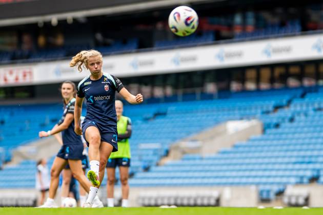 250624 Justine Kielland of the Norwegian women s national football team during a training session on June 24, 2025 in Oslo. Photo: Vegard Grott BILDBYRAN kod VG VG0772 bbeng fotboll football soccer fotball norge norway women dam träning practice training trening pre-camp precamp Copyright: VEGARDxGRoTT BB250624VG025