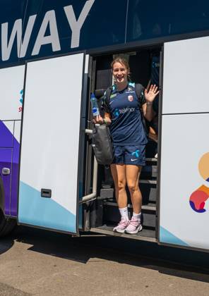 250629 Elisabeth Terland of the Norwegian women s national football team arrives at a training session ahead of the UEFA Women s Euro 2025 on June 29, 2025 in Neuchatel. Photo: Vegard Grott BILDBYRAN kod VG VG0774 bbeng fotboll football soccer fotball fotbolls-em fotball em europamästerskap em uefa womens euro em 2025 träning practice training trening norge norway dam day -3 Copyright: VEGARDxGRoTT BB250629VG026