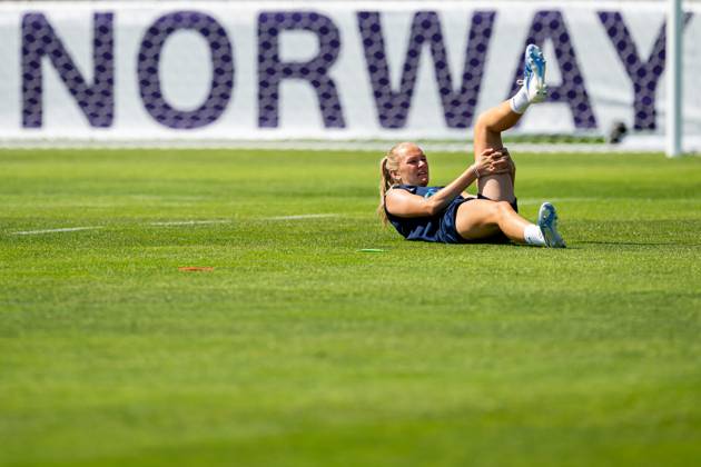 250630 Frida Maanum of the Norwegian women s national football team during a training session ahead of the UEFA Women s Euro 2025 on June 30, 2025 in Neuchatel. Photo: Vegard Grott BILDBYRAN kod VG VG0775 bbeng fotboll football soccer fotball fotbolls-em fotball em europamästerskap em uefa womens euro em 2025 träning practice training trening norge norway dam day -2 Copyright: VEGARDxGRoTT BB250630VG038