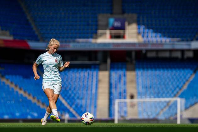 250701 Justine Kielland of the Norwegian women s national football team during a training session ahead of the UEFA Women s Euro 2025 on July 1, 2025 in Basel. Photo: Vegard Grott BILDBYRAN kod VG VG0777 bbeng fotboll football soccer fotball fotbolls-em fotball em europamästerskap em uefa womens euro em 2025 träning practice training trening norge norway dam day -1 Copyright: VEGARDxGRoTT BB250701VG004