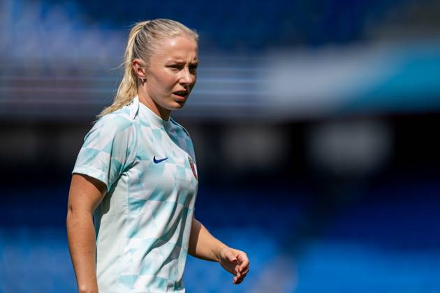 250701 Thea Bjelde of the Norwegian women s national football team during a training session ahead of the UEFA Women s Euro 2025 on July 1, 2025 in Basel. Photo: Vegard Grott BILDBYRAN kod VG VG0777 bbeng fotboll football soccer fotball fotbolls-em fotball em europamästerskap em uefa womens euro em 2025 träning practice training trening norge norway dam day -1 Copyright: VEGARDxGRoTT BB250701VG005