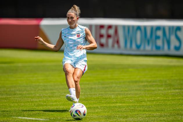 250705 Vilde Boe Risa of the Norwegian women s national football team at a training session during the UEFA Women s Euro 2025 on July 5, 2025 in Neuchatel. Photo: Vegard Grott BILDBYRAN kod VG VG0780 bbeng fotboll football soccer fotball fotbolls-em fotball em europamästerskap em uefa womens euro em 2025 träning practice training trening norge norway dam day4 Copyright: VEGARDxGRoTT BB250705VG012