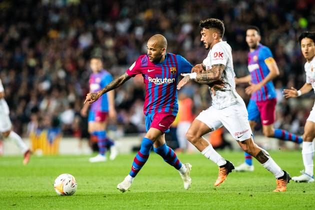 October 17, 2021, BARCELONA, BARCELONA, SPAIN: Dani Alves of FC Barcelona, Barca in action during La Liga match , football match played between FC Barcelona and RCD Mallorca at Camp Nou stadium on May 1, 2022, in Barcelona, Spain. Copyright: xMarcxGrauperaxAlomax