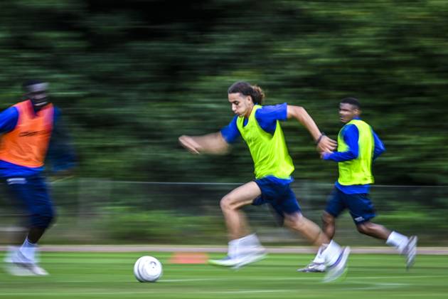 Gent s Mohamed El Adfaoui pictured in action during a training session of Belgian soccer team KAA Gent, during their summer camp in Horst, the Netherlands on Thursday 10 July 2025. The team is preparing for the upcoming 2025-2026 first division season. TOM GOYVAERTS TomxGoyvaerts x128856376x
