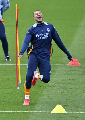 Training session of Real Madrid MADRID, SPAIN - FEBRUARY 28: Kylian Mbappe of Real Madrid attends training session at Valdebebas facilities ahead of LaLiga 26th week football match against Real Betis in Madrid, Spain on February 28, 2025. Madrid Spain. Editorial use only. Please get in touch for any other usage.  Copyright: x2025xAnadoluxBurakxAkbulutx