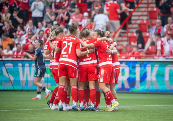 Fußball, Frauen, Testspiel, Saison 2025 2026, 1. FC Union Berlin - Real Madrid, Uniion-Jubel nach Tor zum 1:3, 17.08. 2025, Copyright: xMatthiasxKochx