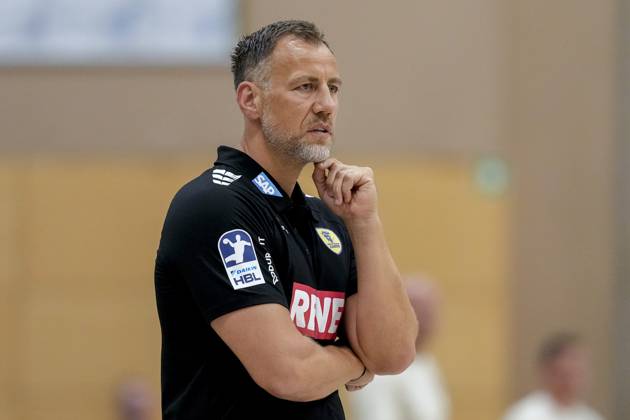 Maik Machulla (Trainer, Cheftrainer, RNL), Einzelbild, Einzelfoto, Aktion, Action, 22.08.2025, Östringen (Deutschland), Handball, Testspiel, Rhein-Neckar Löwen - HC Kriens-Luzern