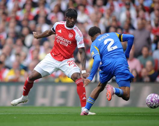 Football - 2025 2026 Premier League - Arsenal vs Leeds United - Emirates Stadium - Saturday 23rd August 2025 Noni Madueke of Arsenal