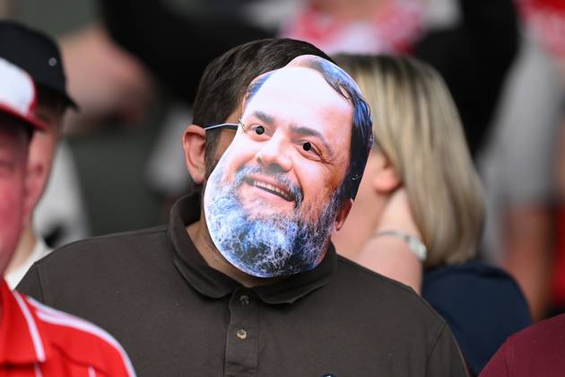 Crystal Palace v Nottingham Forest - Premier League A Forest fan wears an Evangelos Marinakis mask during the Premier League match between Crystal Palace and Nottingham Forest at Selhurst Park in London, England, on August 24, 2025. London Greater London United Kingdom Copyright: xMIxNewsx originalFilename:fletcher-crystalp250824_npv9T