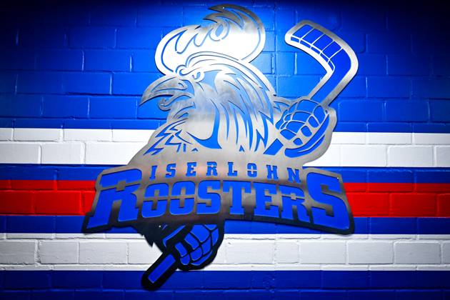 Feature, Symbolfoto, Logo, Roosters-Logo, GER, Iserlohn Roosters vs. Kölner Haie, Eishockey, Gottfried Schultz NRW Cup, Finale, Spielzeit 2025 2026, 31.08.2025, GER, Iserlohn Roosters vs. Kölner Haie, Eishockey, Gottfried Schultz NRW Cup, Finale, Spielzeit 2025 2026, 31.08.2025 Iserlohn Copyright: xJonasxBrockmann Eibner-Pressefotx EP_JBN