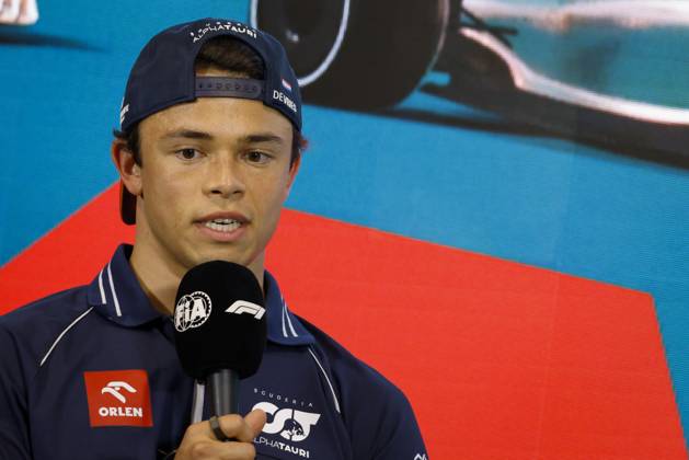Drivers press conference, PK, Pressekonferenz held in Florida ahead of the F1 Grand Prix of Miami MIAMI GARDENS, FLORIDA, UNITED STATES - MAY 4: Driver Nyck de Vries of Scuderia AlphaTauri speaks during a drivers press conference ahead of the F1 Grand Prix of Miami at the Miami International Autodrome on May 04, 2023 in Miami Gardens, Florida, United States. Florida United States. Editorial use only. Please get in touch for any other usage. Copyright: x2025xAnadoluxEvaxMariexUzcategulxTx