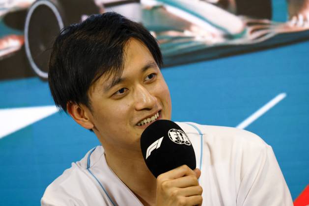 Drivers press conference, PK, Pressekonferenz held in Florida ahead of the F1 Grand Prix of Miami MIAMI GARDENS, FLORIDA, UNITED STATES - MAY 4: Driver Zhou Guanyu of Oracle Alfa Romeo F1 Team speaks during a drivers press conference ahead of the F1 Grand Prix of Miami at the Miami International Autodrome on May 04, 2023 in Miami Gardens, Florida, United States. Florida United States. Editorial use only. Please get in touch for any other usage. Copyright: x2025xAnadoluxEvaxMariexUzcategulxTx