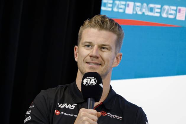 Drivers press conference, PK, Pressekonferenz held in Florida ahead of the F1 Grand Prix of Miami MIAMI GARDENS, FLORIDA, UNITED STATES - MAY 4: Driver Nico Hulkenberg of Haas F1 Team speaks during a drivers press conference ahead of the F1 Grand Prix of Miami at the Miami International Autodrome on May 04, 2023 in Miami Gardens, Florida, United States. Florida United States. Editorial use only. Please get in touch for any other usage. Copyright: x2025xAnadoluxEvaxMariexUzcategulxTx